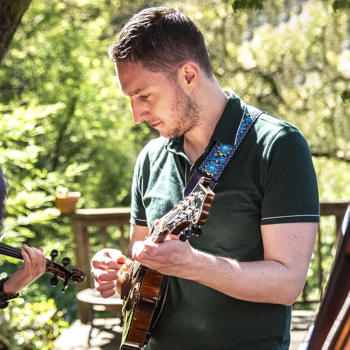 John Haupert, mandolin player for Critical Grass bluegrass band