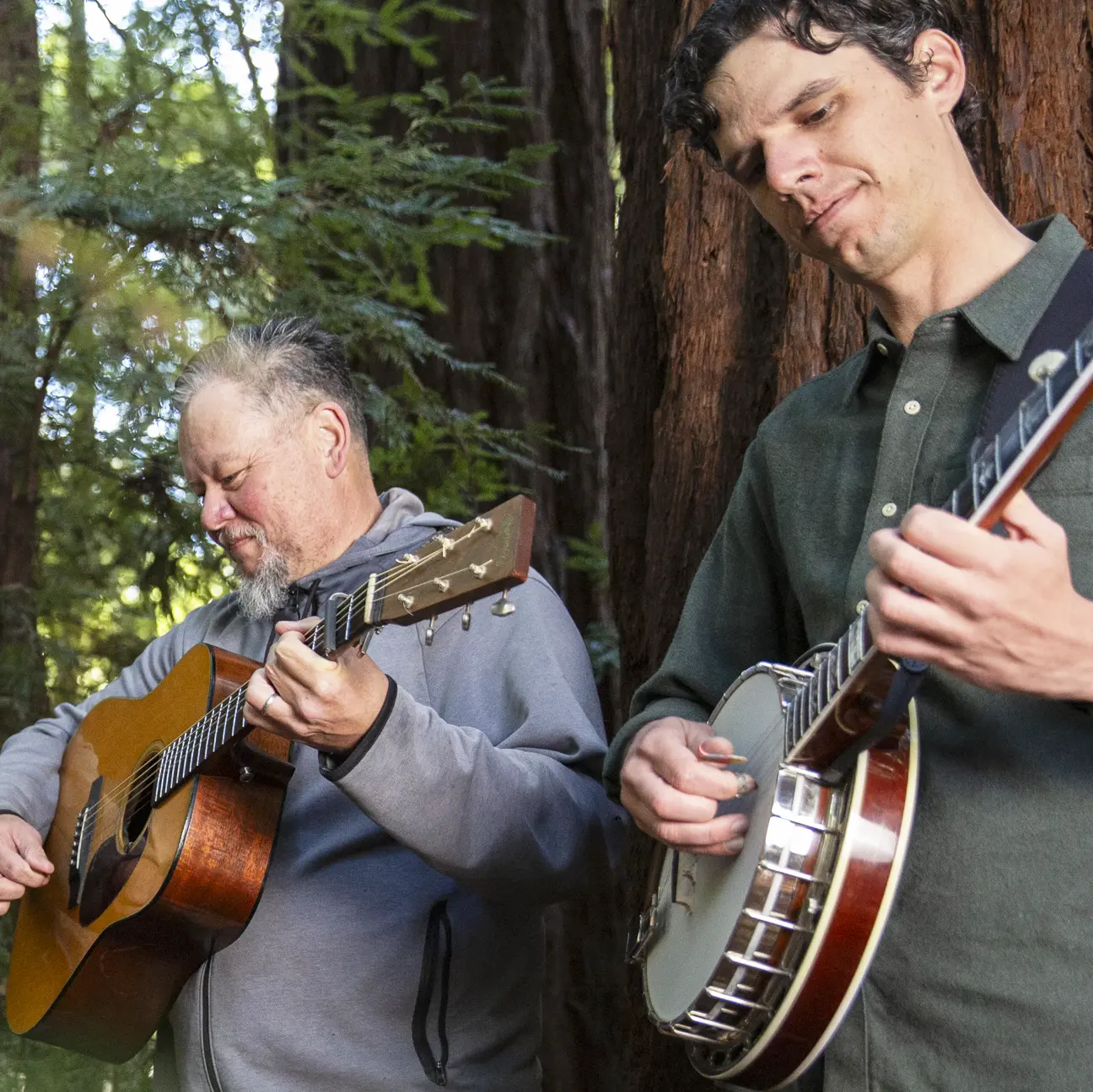 Jeremy and Chris from Critical Grass playing banjo and guitar