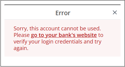 Bank Action Required