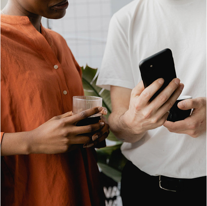 Holding on a mobile phone