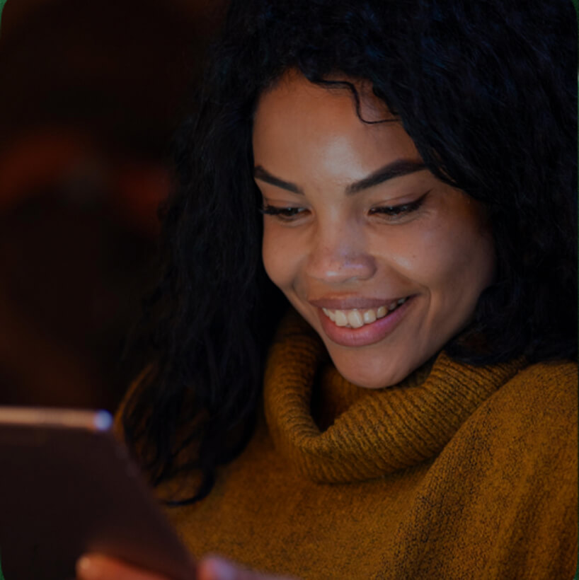 Woman working a phone