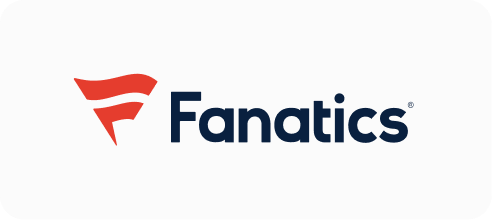 Fanatics company logo with a stylized red F symbol.