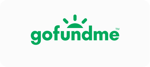 GoFundMe logo with green text and a sun icon above the letter 'u'.