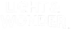 Light & Wonder company logo in white on black background.