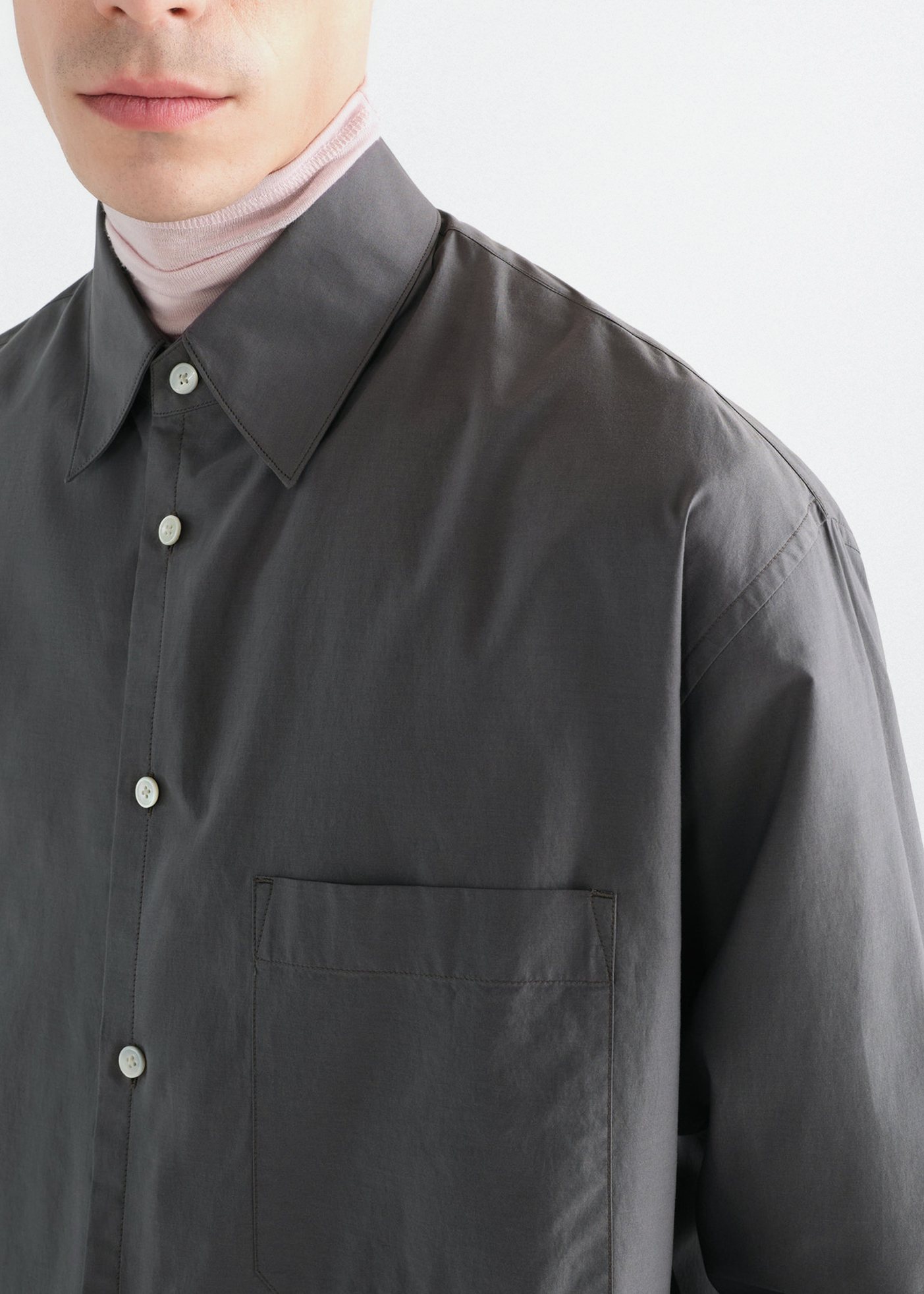 Regular Shirt –– Washed Cotton Silk (Steel)