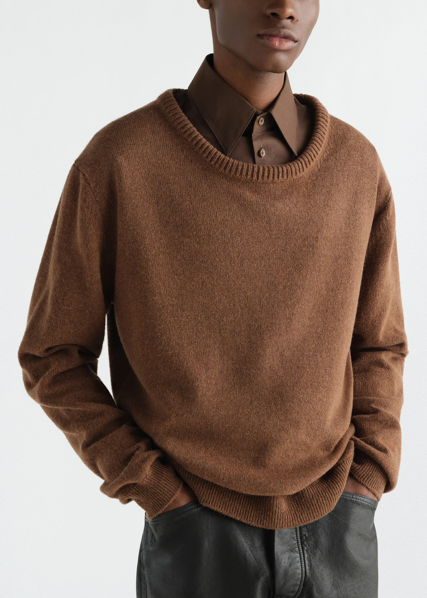 Crew Neck Sweater –– Alpaca Blend (Cep)