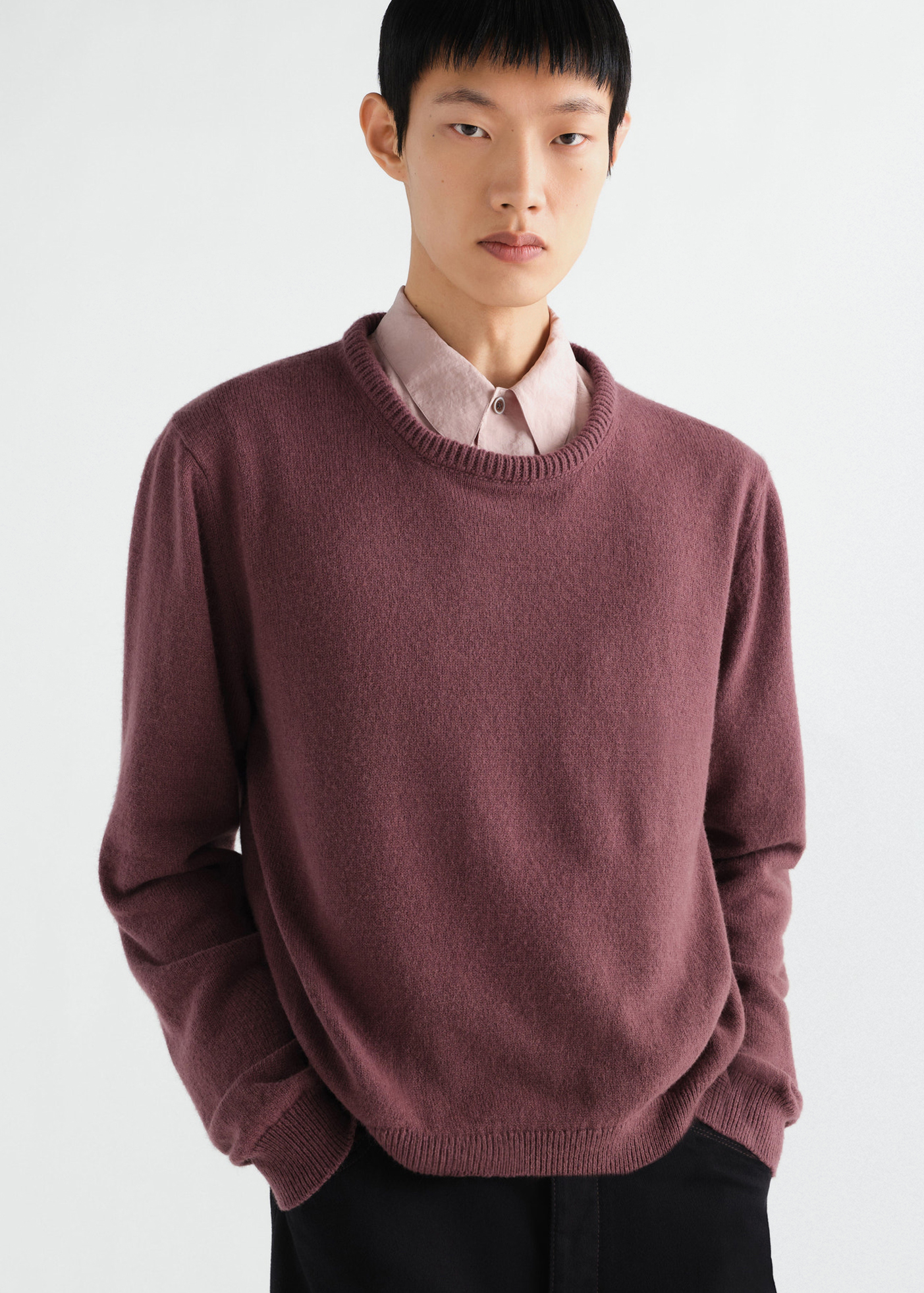 Crew Neck Sweater –– Alpaca Blend (Mauve)