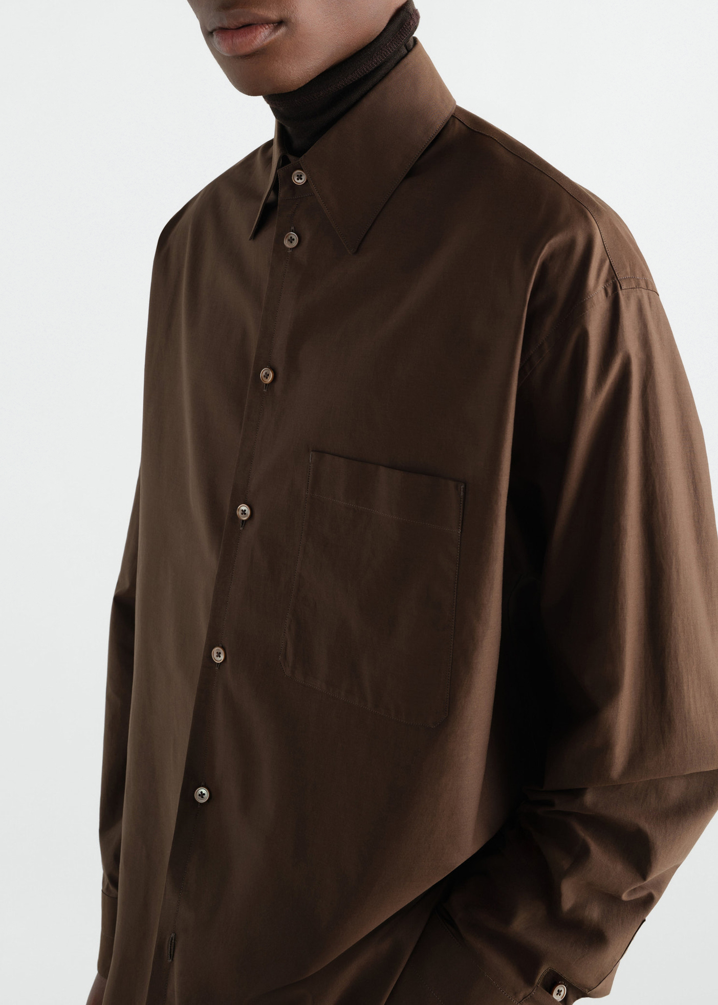 Regular Shirt –– Washed Cotton Silk (Truffle)