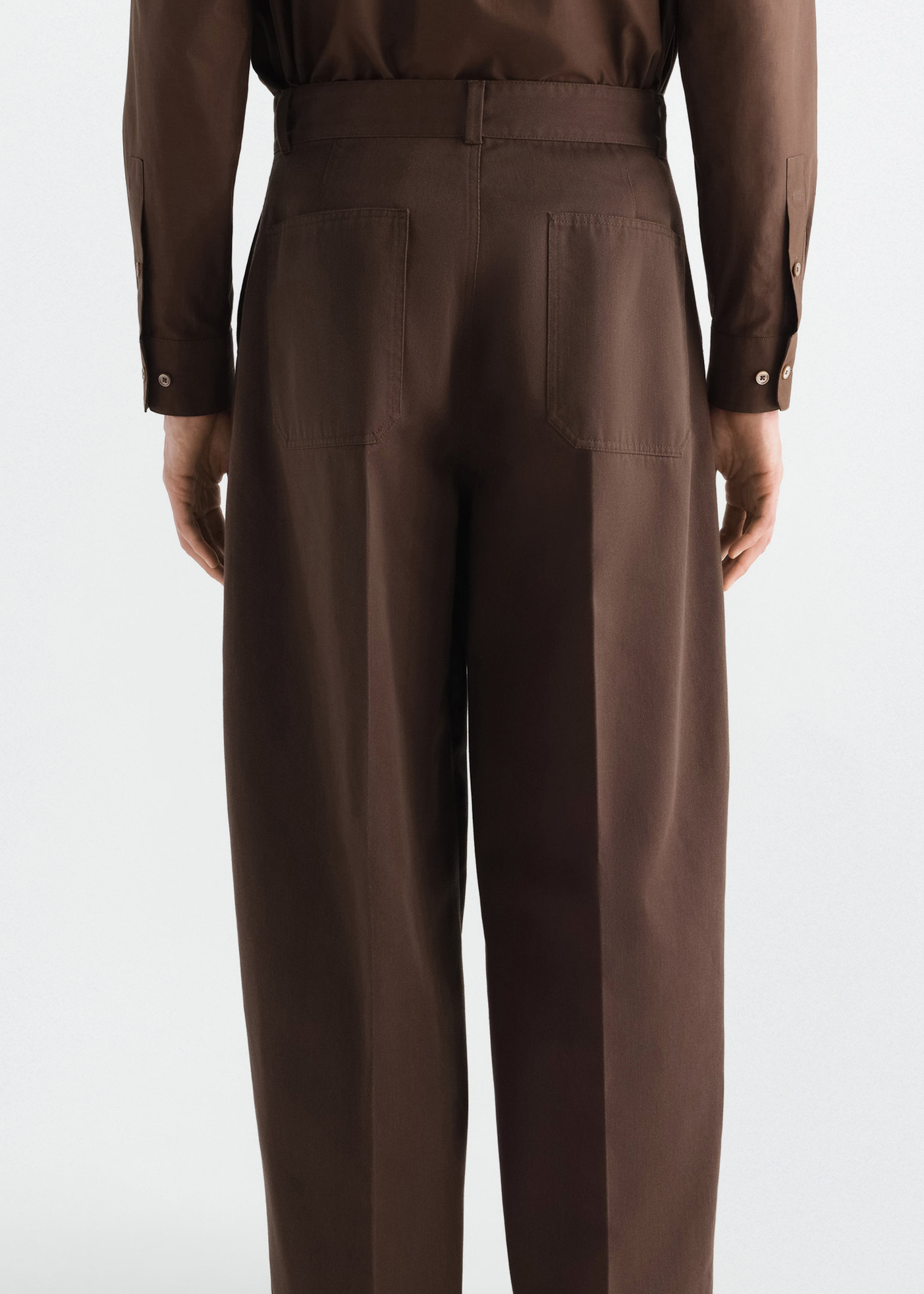 Barrel Pants –– Cotton Twill Blend (Carob)