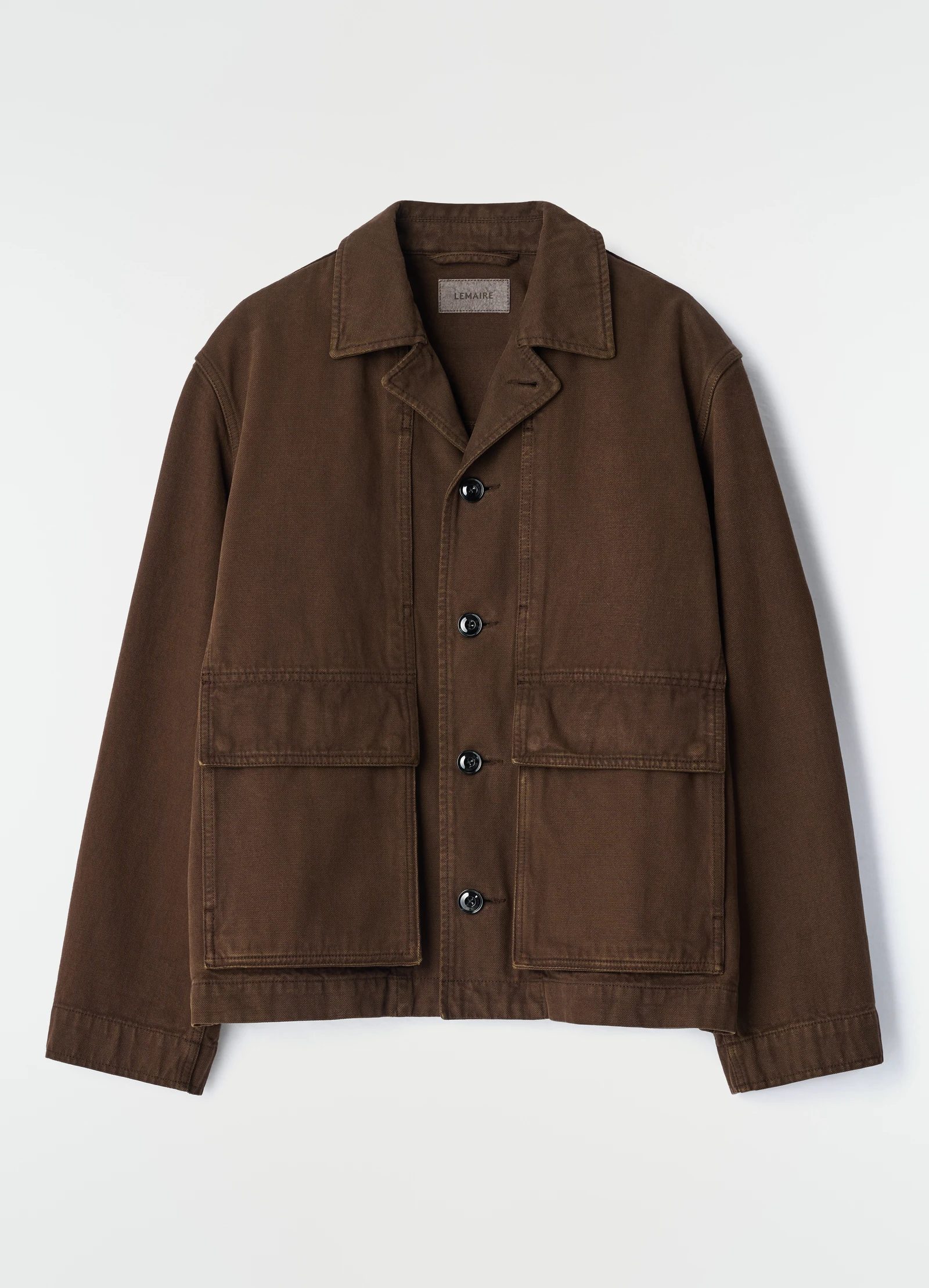 Boxy Jacket –– Dyed Heavy Broken Twill (Ristretto)
