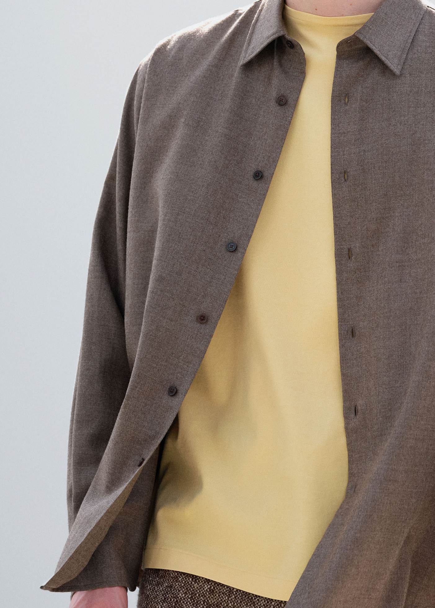 Super Light Wool Shirt –– Top Brown