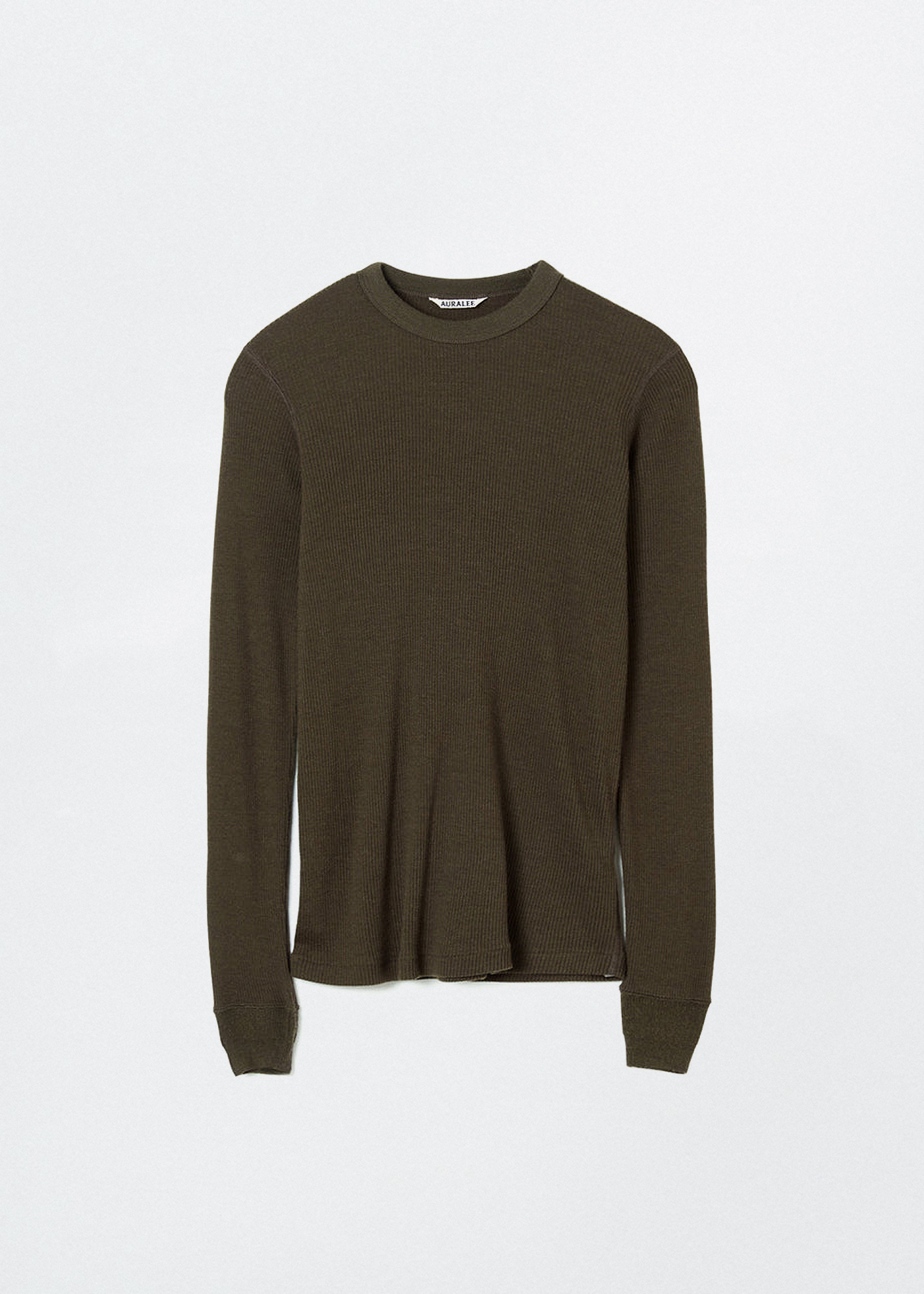 Wool Silk Soft Rib L/S –– Dark Brown