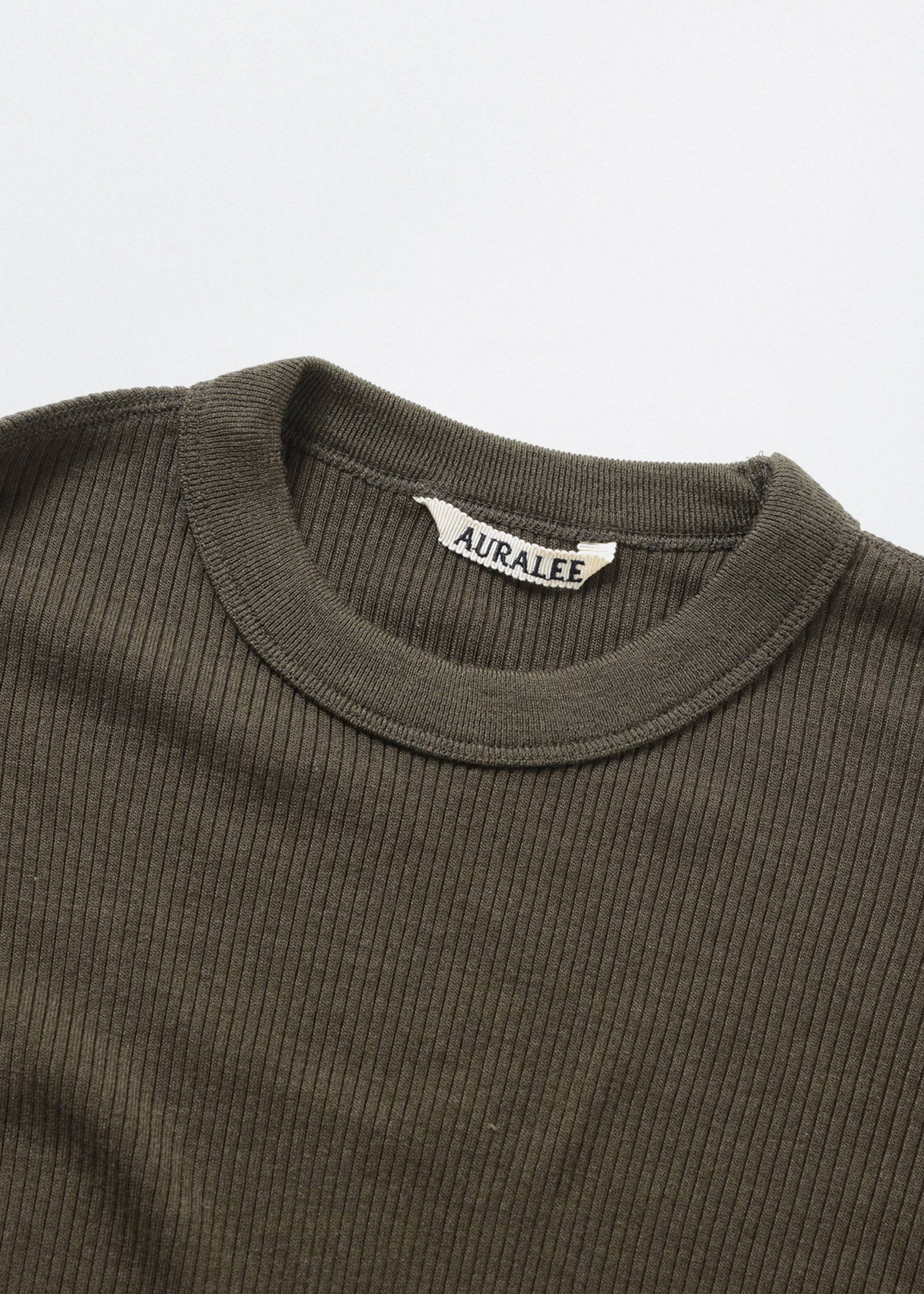 Wool Silk Soft Rib L/S –– Dark Brown