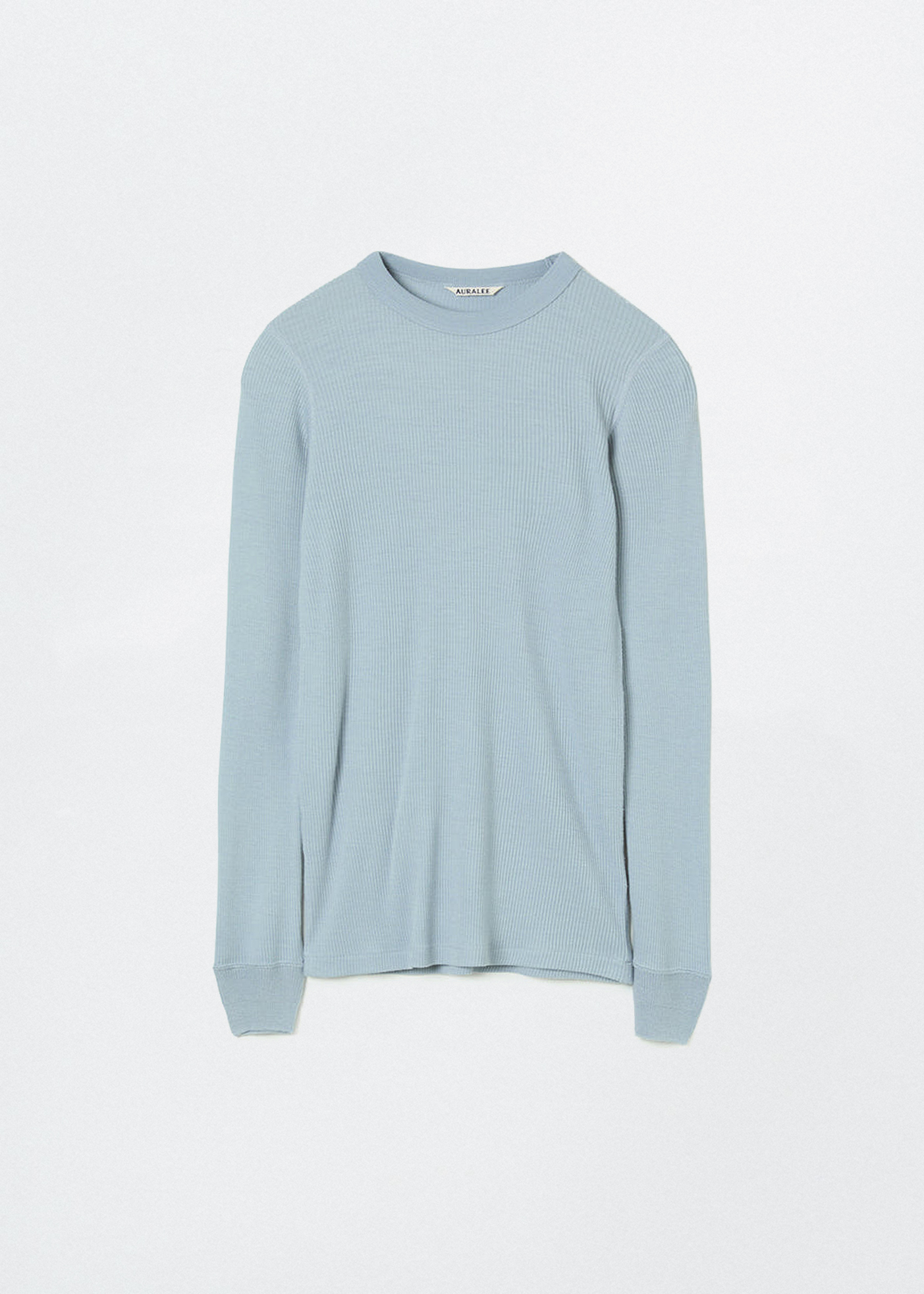 Wool Silk Soft Rib L/S –– Light Blue