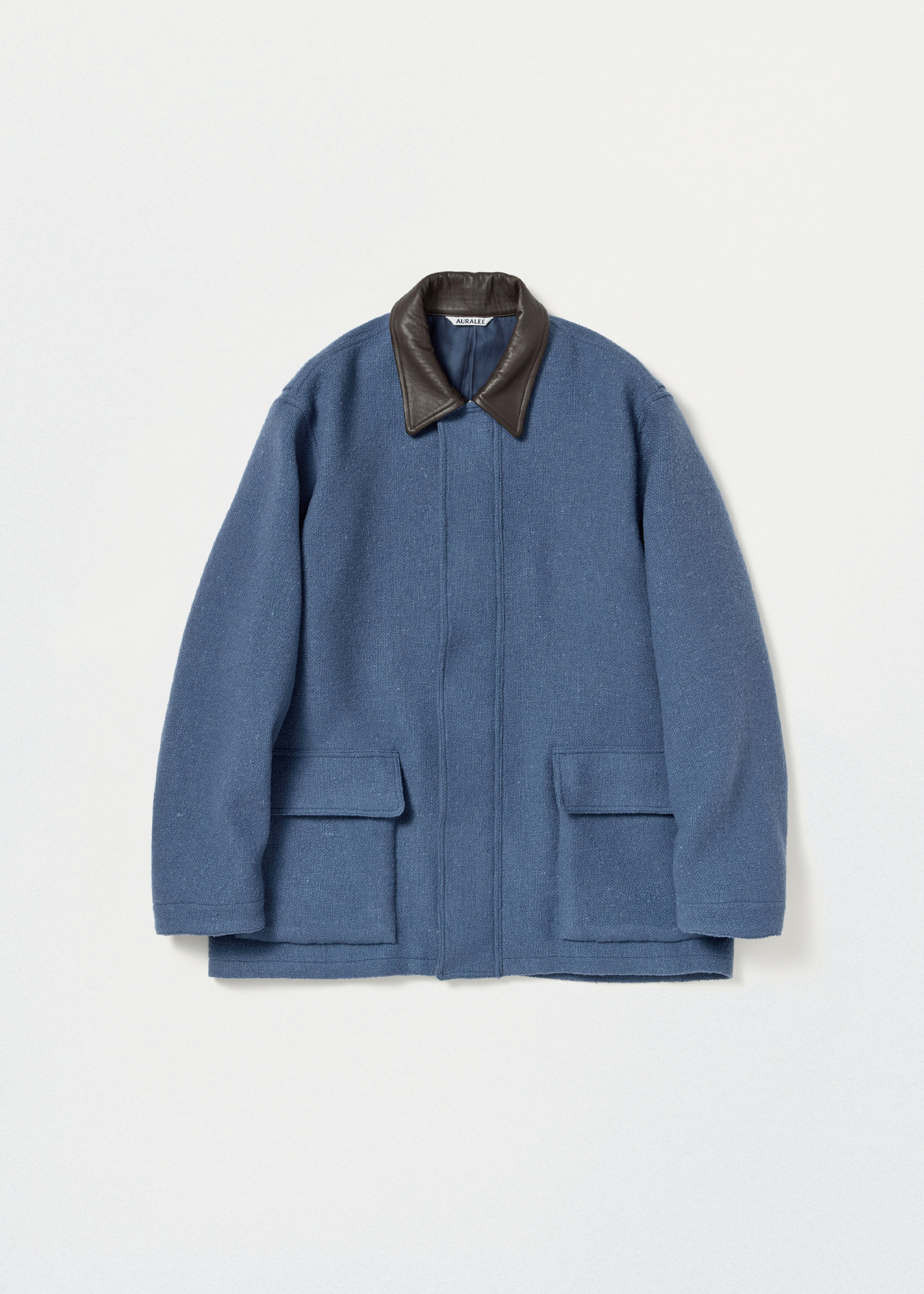 Homespun Tweed Zip Blouson –– Dusty Blue