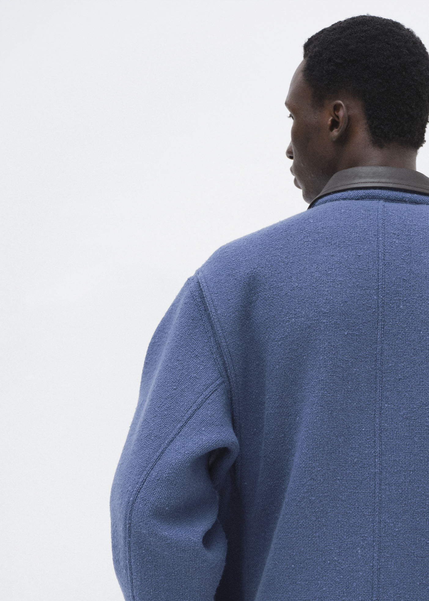 Homespun Tweed Zip Blouson –– Dusty Blue