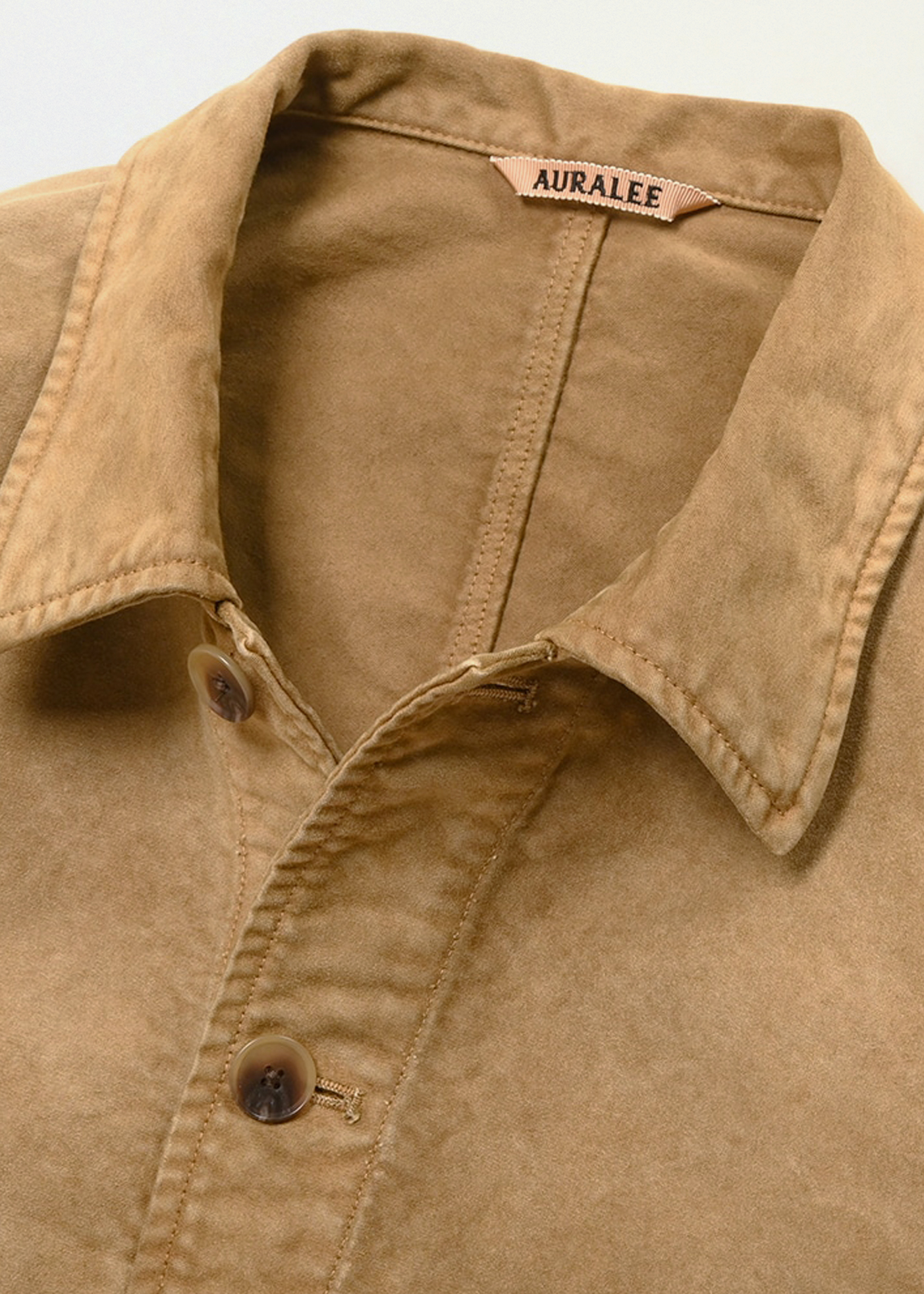 Garment-Dyed Organic Cotton Heavy Moleskin Coverall –– Faded Brown