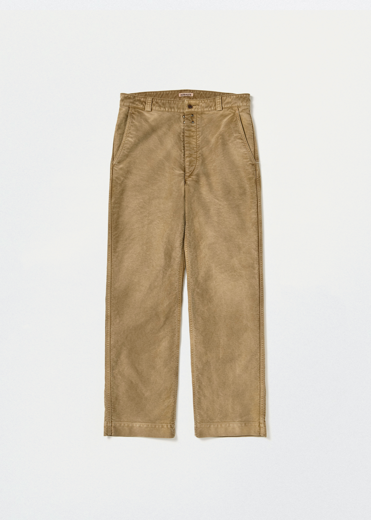 Garment-Dyed Organic Cotton Heavy Moleskin Pants –– Faded Brown