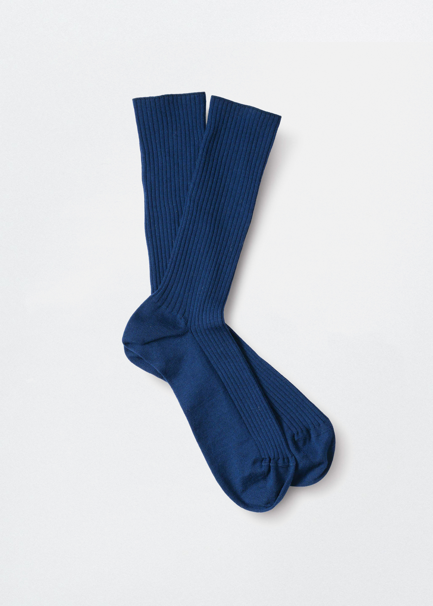 Full Rib Socks Fine Merino –– Marine Blue
