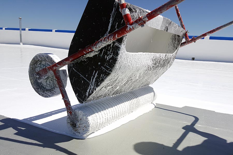 Silicone membrane on a North Central Florida low-slope commercial roof