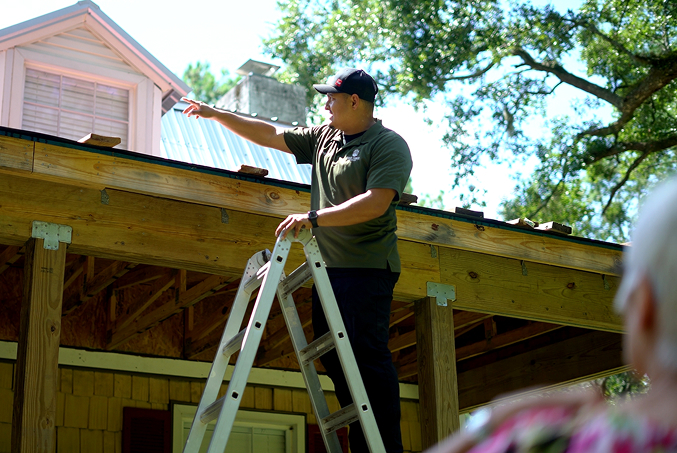 True Force Roofing crew performing emergency roof repair in Gainesville, FL