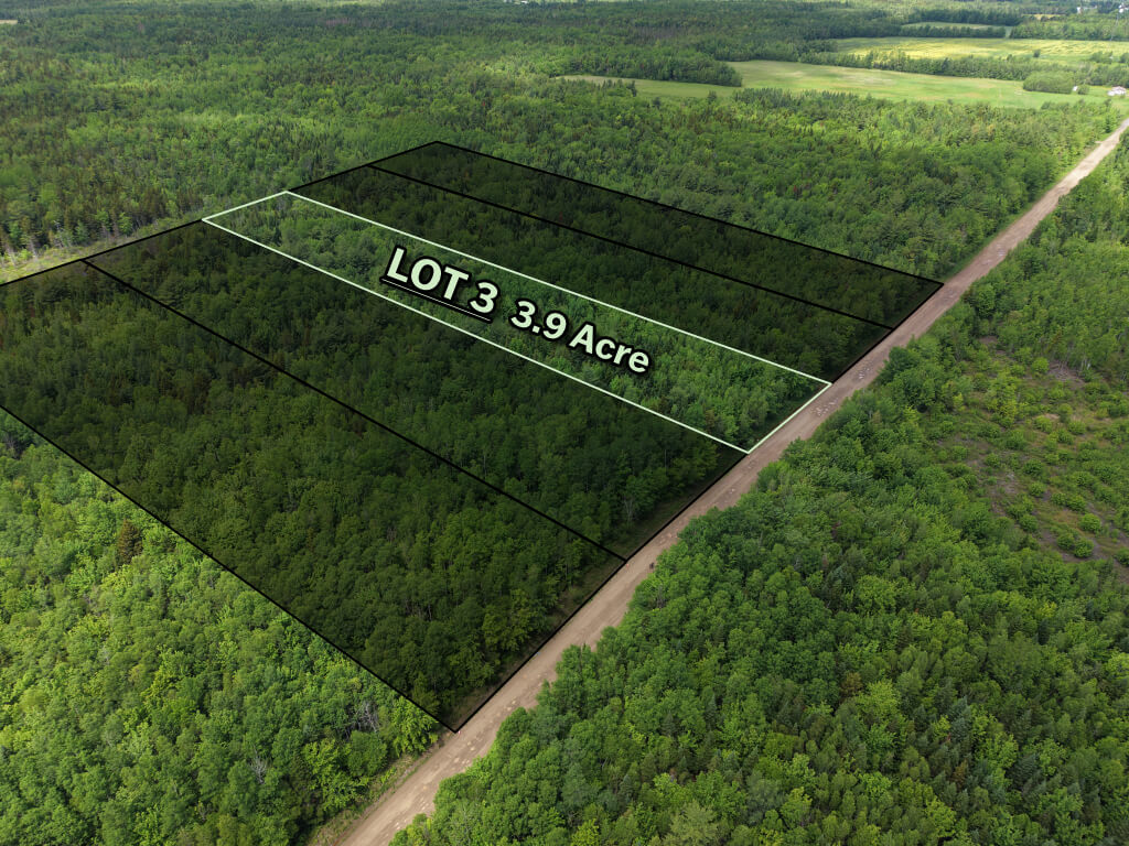 Left angle view of wooded subdivision lot in Saint-Ignace
