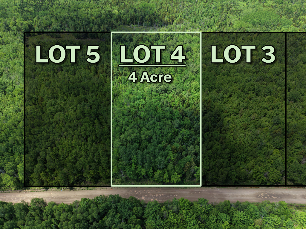 Front view of vacant land lot 4 in Saint-Ignace, New Brunswick