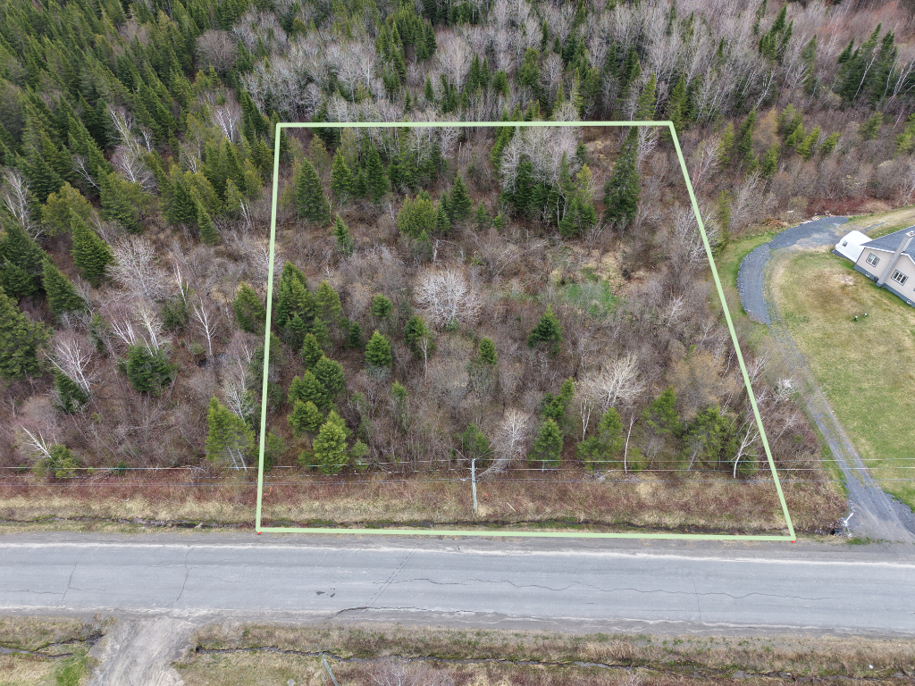 Aerial outline view showing surrounding parcels near Edmundston, New Brunswick