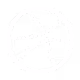 Stylized white basketball icon with diagonal lines on black background.