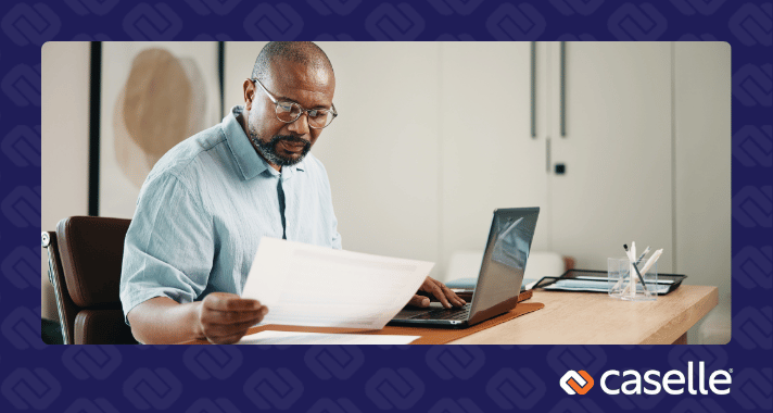 Thumbnail for 'Is It Time to Move to the Cloud?' showing a finance officer reviewing documents at his desk, with the Caselle logo