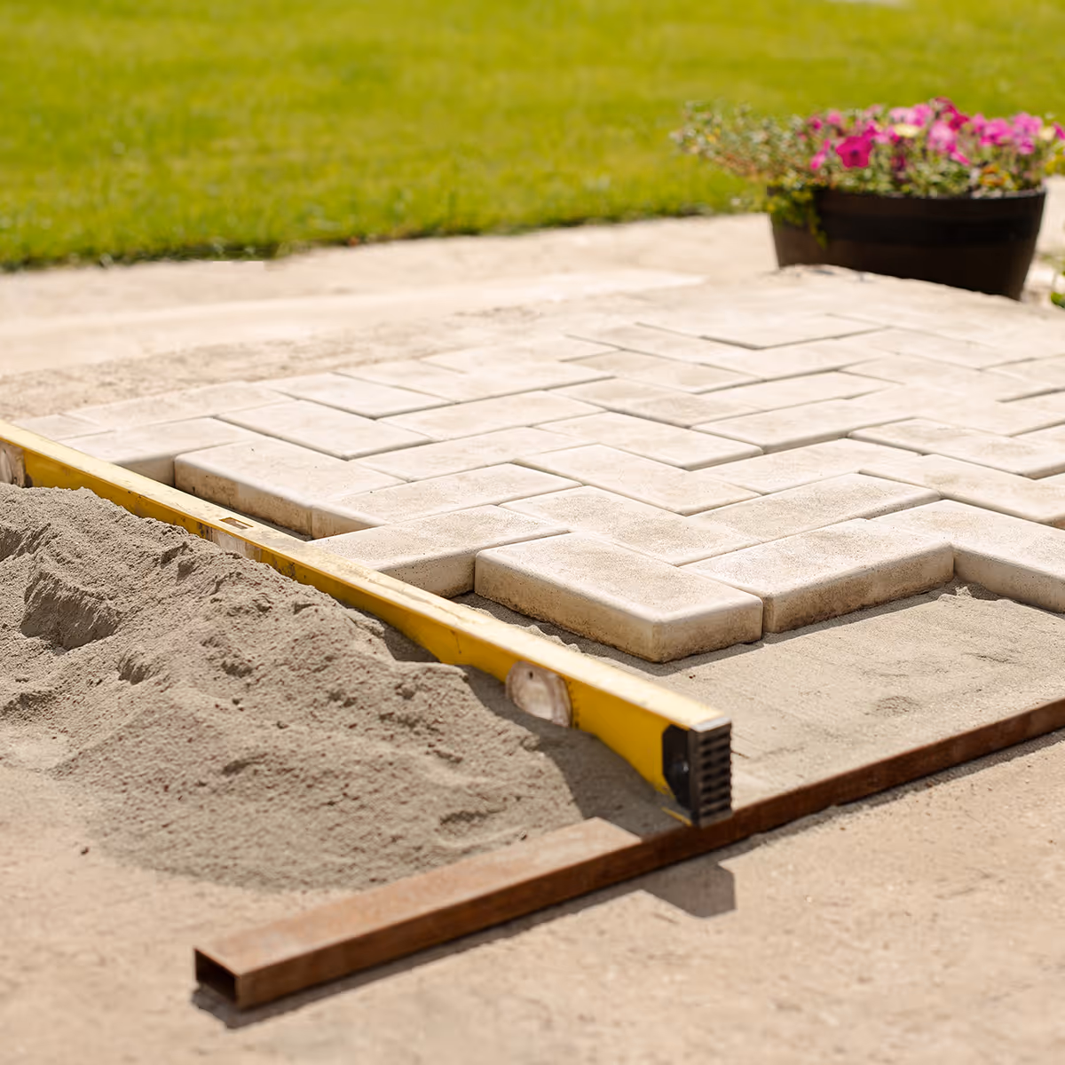 Custom patio installation by VIP Landscaping Pembroke Massachusetts