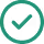 Green check mark icon inside a circle.