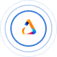 Ace Copilot logo with three concentric blue circular lines around a triangular shape with orange and blue gradient segments.