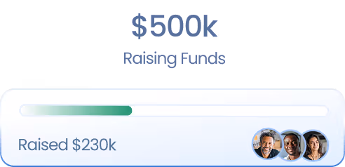 A fuding round target being shown along with people who invested