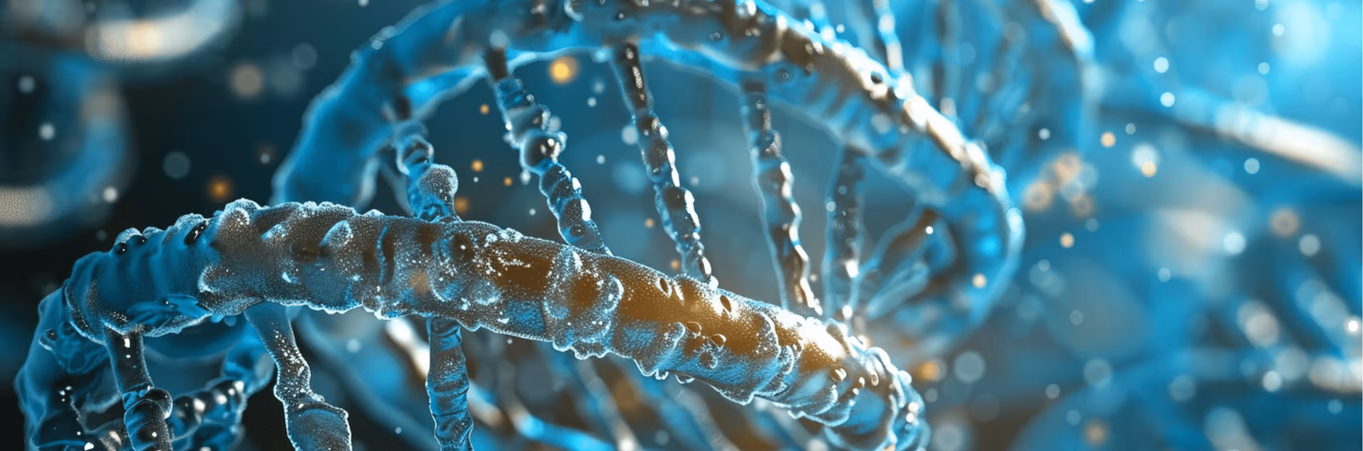 Mikroskopski krupni plan strukture dvostruke spirale DNK koja simbolizuje molekularnu stabilnost i biološku aktivnost NAD+.