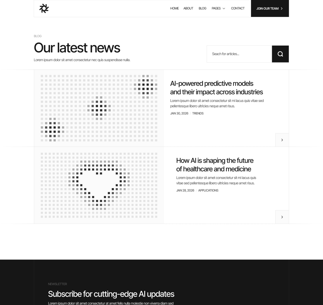 Quantum - Blog V1 Page - AI Research Lab Webflow Template