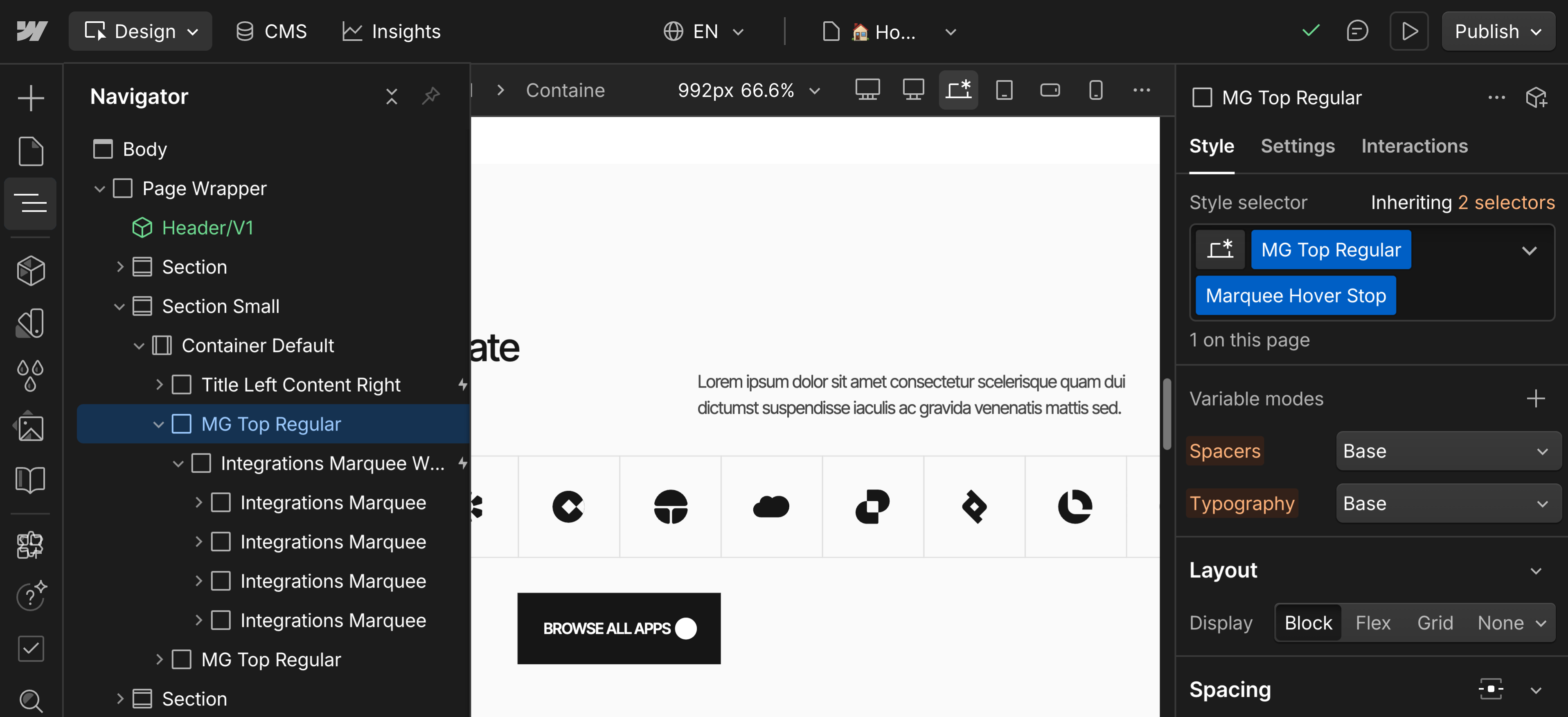 Marquee Wrapper Stop Wrong Structure - Quantum Webflow Template