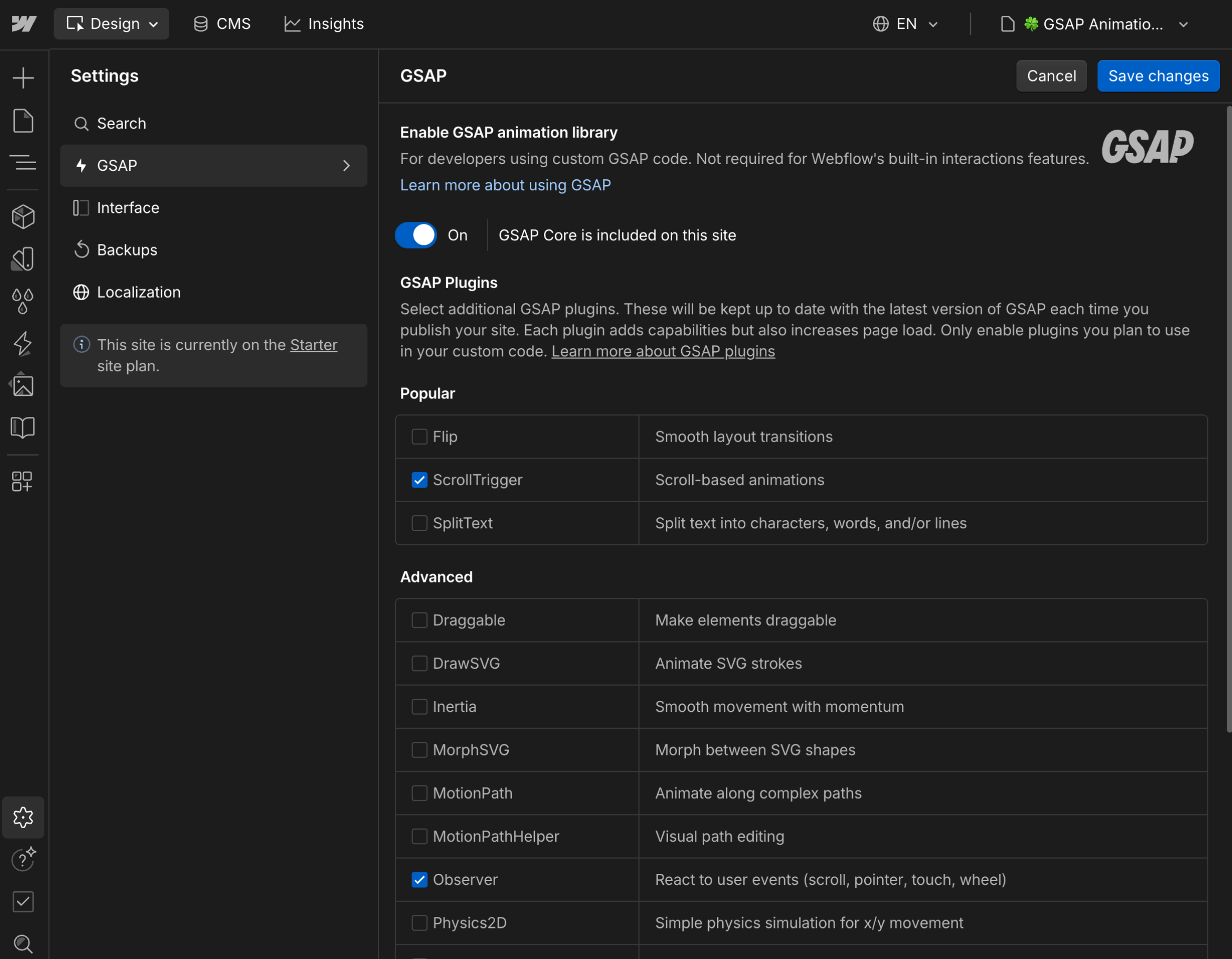 GSAP Plugins - Quantum Webflow Template