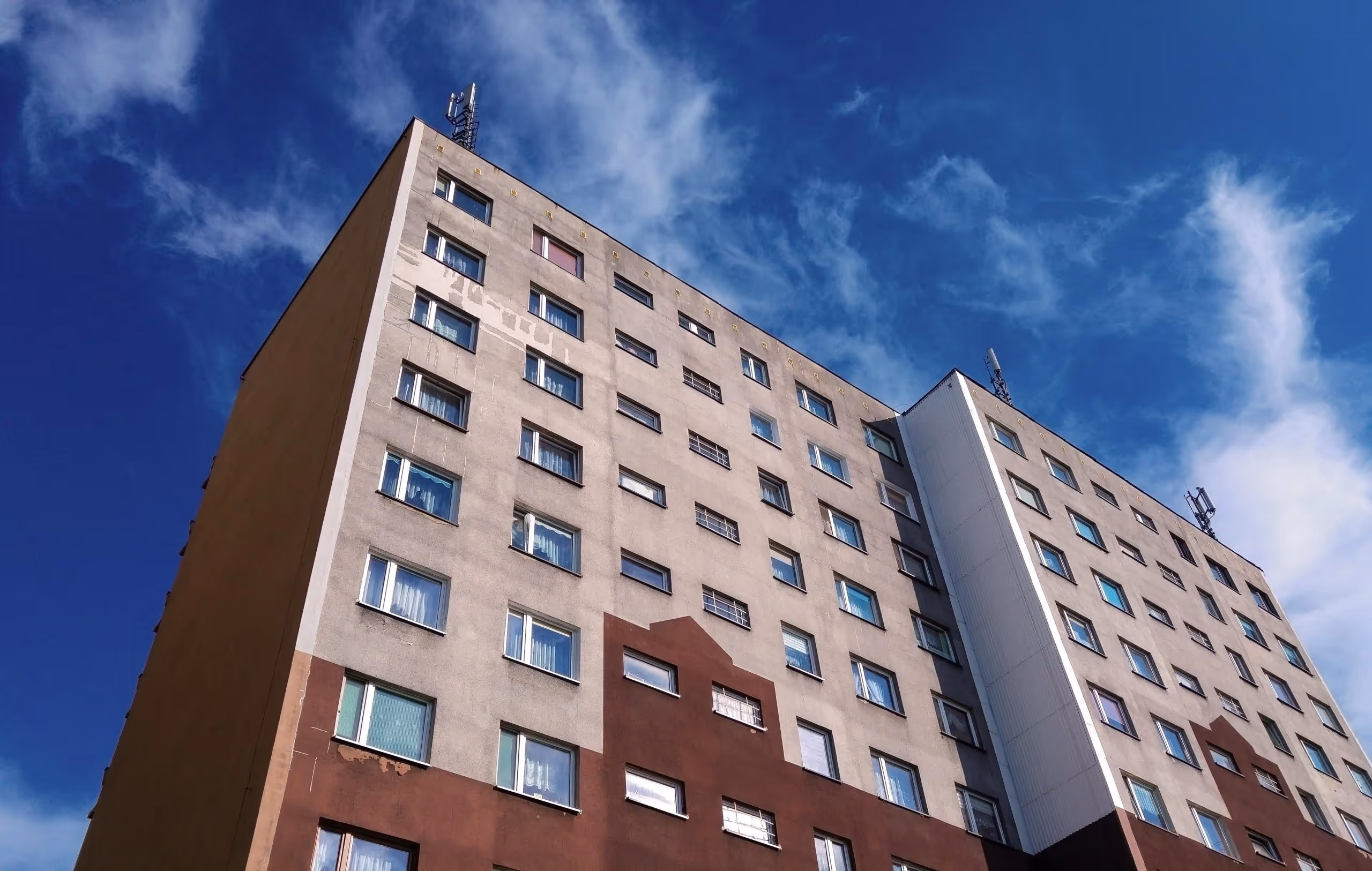 apartment building with two towers