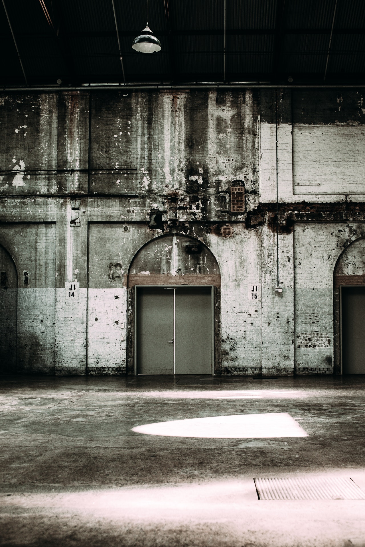 Abandoned factory floor