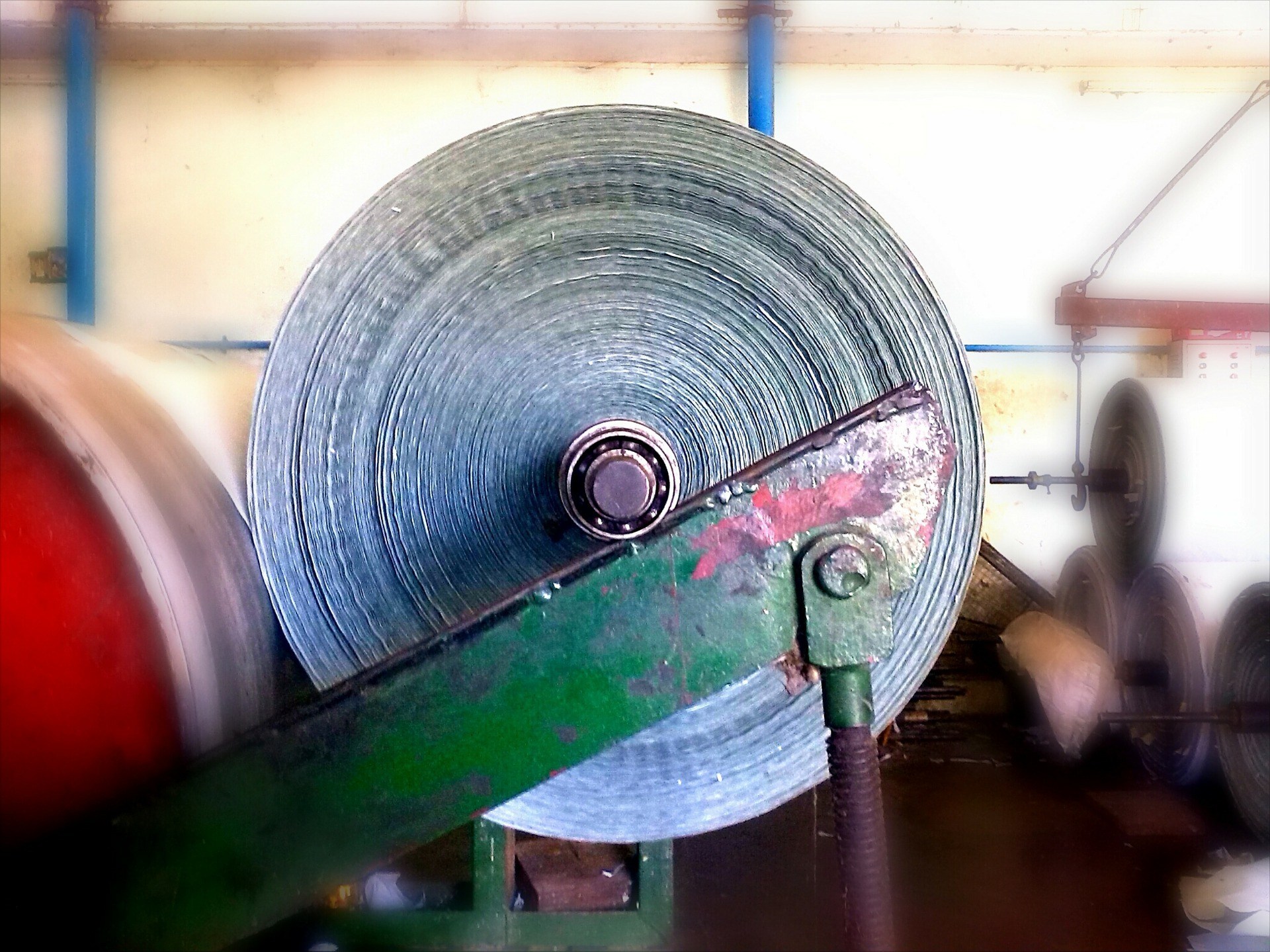 spool of material in paper mill
