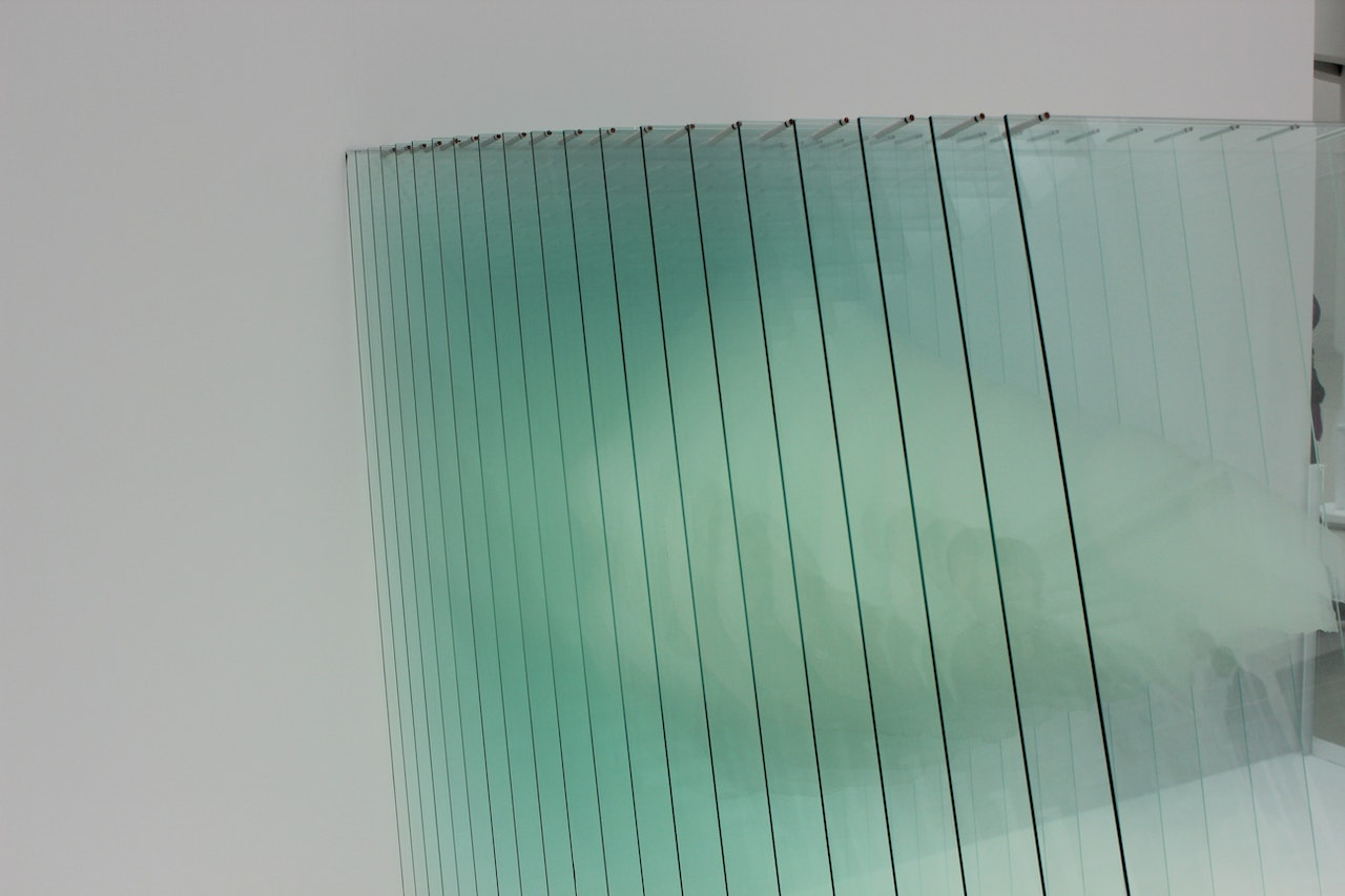 A series of artful glass panels