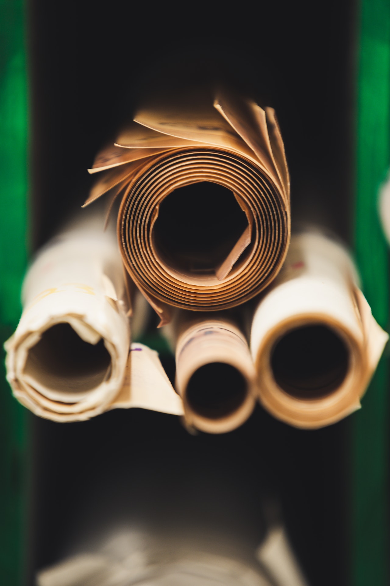 Paper rolls at paper mill