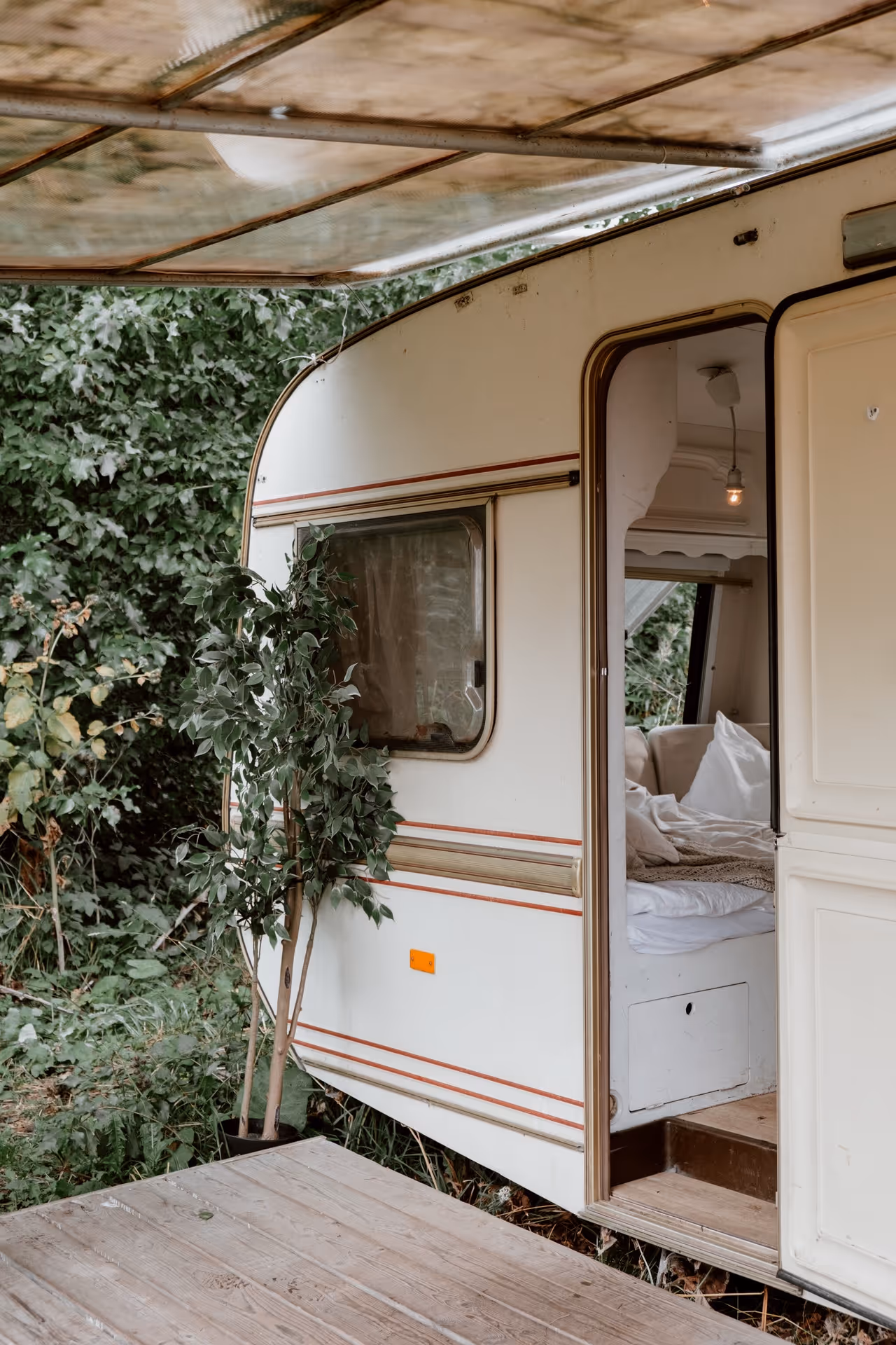 RV with door open