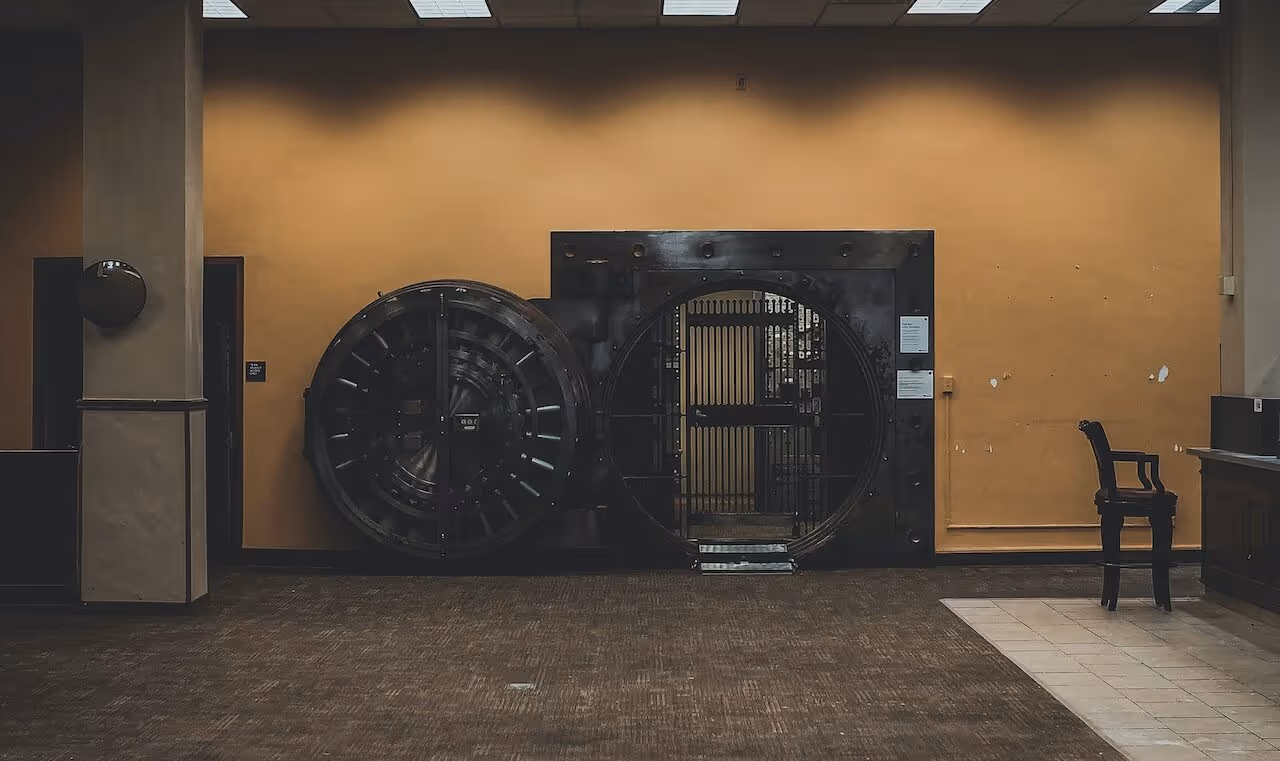 An opened bank vault