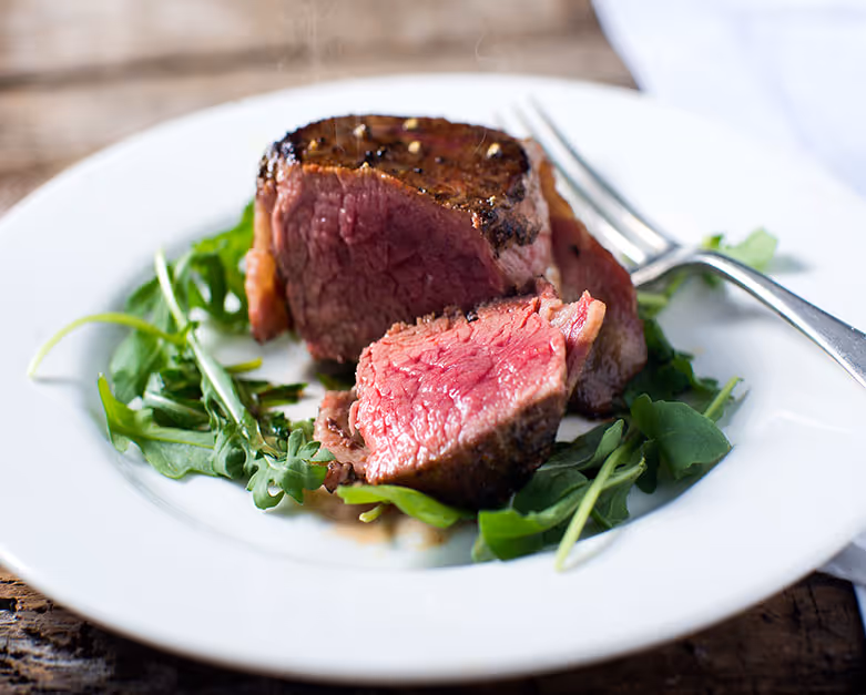 steak and arugula