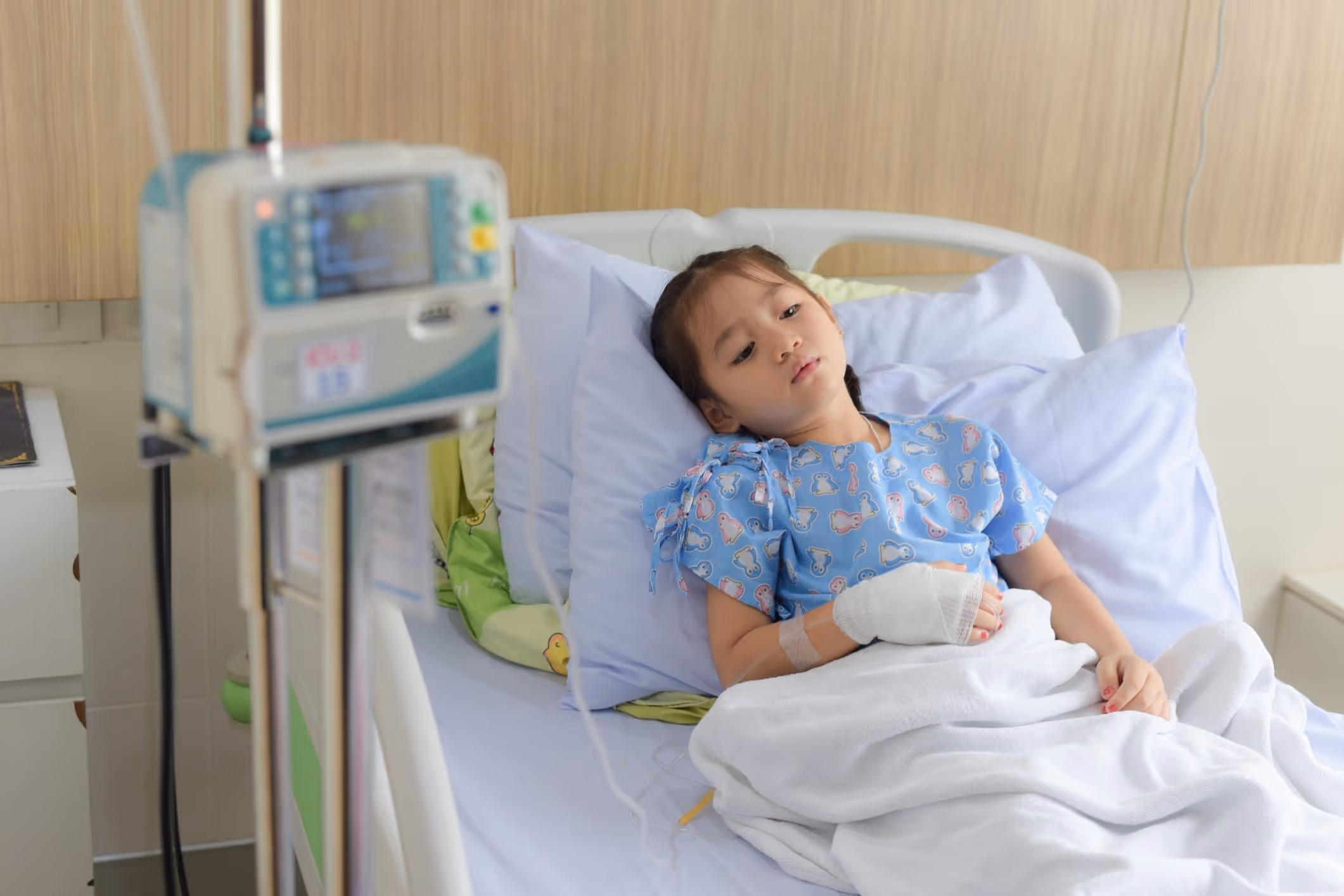 A sick child whose family is contacting a pediatric malpractice lawyer after a misdiagnosis.