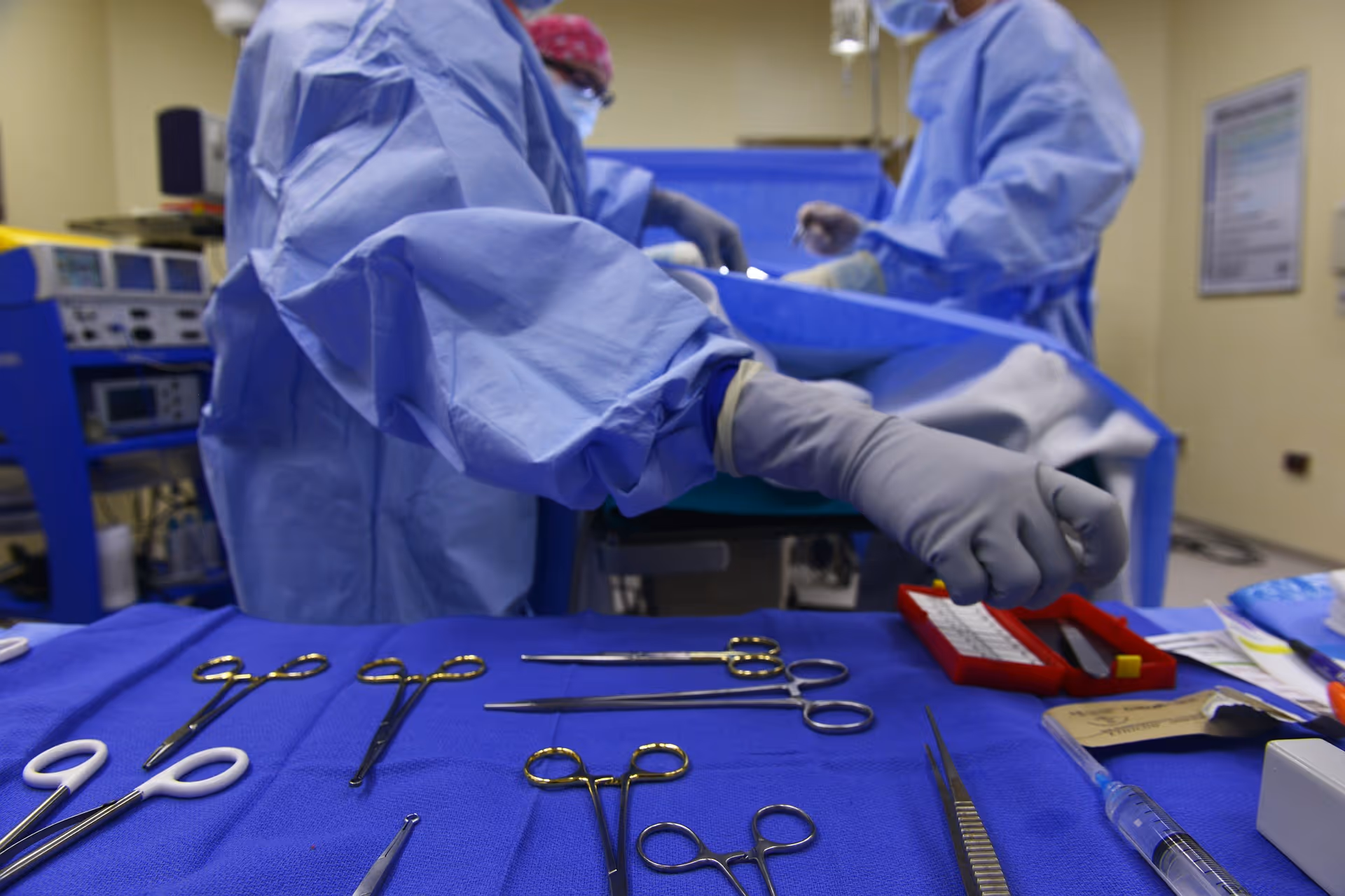 medical instruments shown in a surgical theater