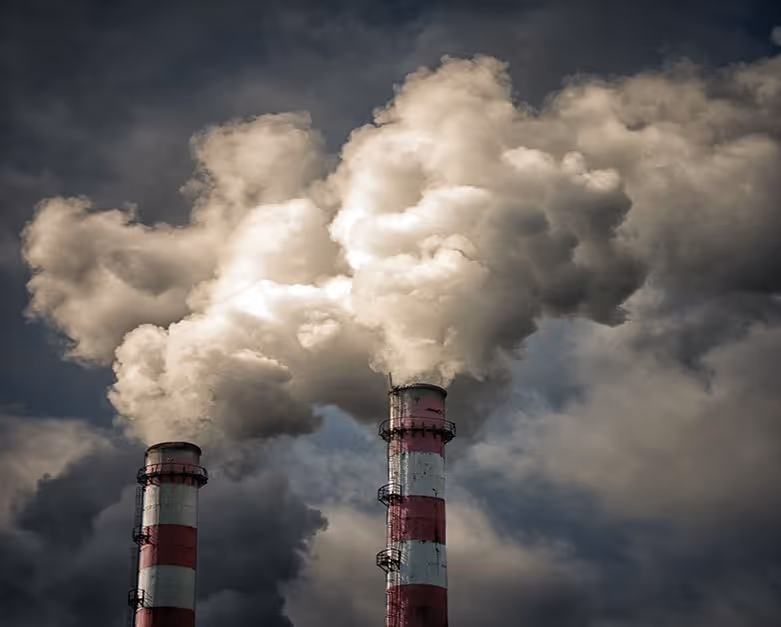 smoke from refinery smokestacks
