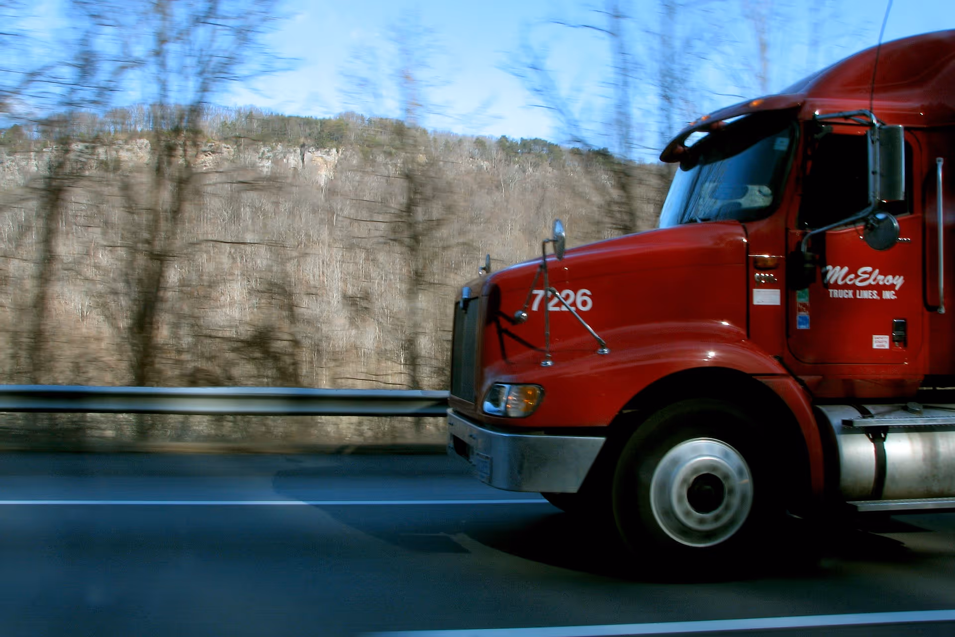 A semi truck on the road